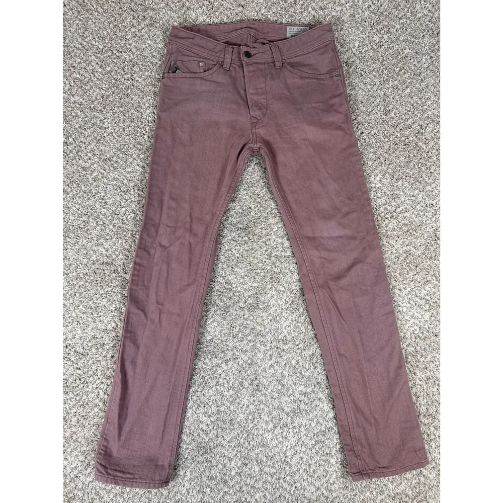 Diesel Jeans‎ Mens 29x32 Purple Mauve Darron Cotton Slim Tapered Button Fly